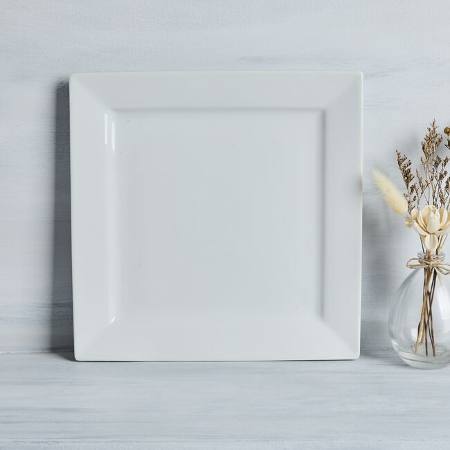 Abney & Croft White 10" Square Dinner Plate